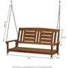 HOMLUX 2-Person Hanging Porch Swing Wood Bench with Hanging Chains, Curved Back - 4 of 4