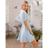 Coolmee Women's Summer Floral Sundress Short Sleeve Wrap V Neck A-Line Midi Dress - 2 of 4