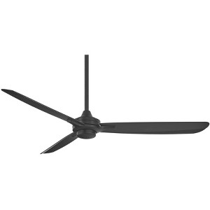60" Minka Aire Rudolph Coal Black Outdoor Ceiling Fan with Remote - 1 of 4