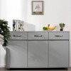 Okak Modern Buffet Cabinet with Storage, Sideboard with 3 Doors & 3 Drawers, Accent Side Table Coffee Bar for Living/Dining Room Entryway - 4 of 4