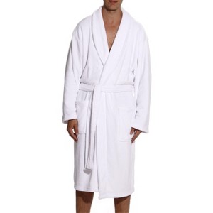 46902-WHT-S #FollowMe Plush Robe / Robes for Men - 1 of 2