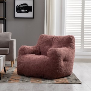 CENGHU Bean Bag Chair Foam Filling Bean Bag for Adults Soft Teddy Fabric Tufted Lazy Sofa for Living room Bedroom - 1 of 4