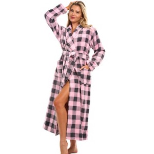 ADR Women's Long Robe, Fleece Plush Robe Woman, Cozy Regular & Plus Size Women's Bath Robe - 1 of 3