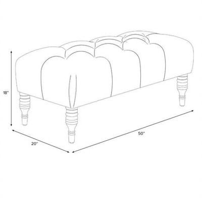 Valletta Velvet Tufted Bench - Skyline Furniture, 3 of 4