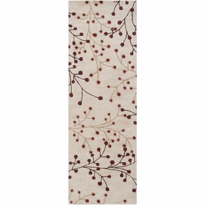 Hauteloom Elsu Beige&Burgandy Wool Rug