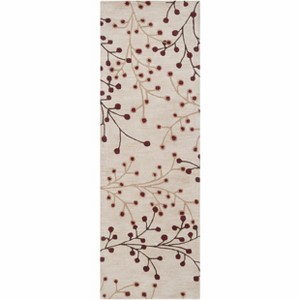 Hauteloom Elsu Beige&Burgandy Wool Rug - 1 of 4
