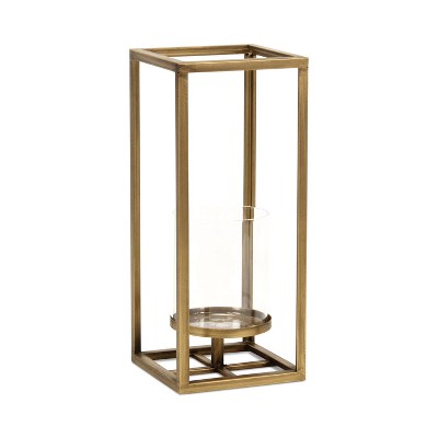 Cheung's Pembertale Tall Square Gold Metal Lantern - Small