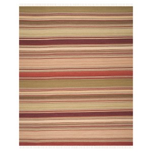 Striped Kilim Rug - Red - (10
