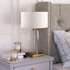 Hudson and Canal 27.5" Tall Table Lamp with Fabric Shade Seeded Glass - 3 of 4