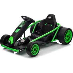 24V Kids Go Kart, 2×300W Motors, 8.1MPH Drift Racing Car w/ 9Ah Battery, Music, Horn & Seatbelt for Ages 8–12 - 1 of 4