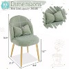 VINGLI Plush Girls Vanity Chair with Back & Pillow & with Gold Legs,Cute Small Cozy Desk Chair No Wheels - 2 of 4