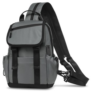 Unique Bargains Lightweight Waterpoof Convertible Sling Bag with USB Charge Port - 1 of 4