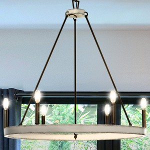 Urban Ambiance Luxury Modern Indoor Chandelier,  28-1/4''H x 30"W x 30''D,  Matte Black Finish, UHP4565 - 1 of 4