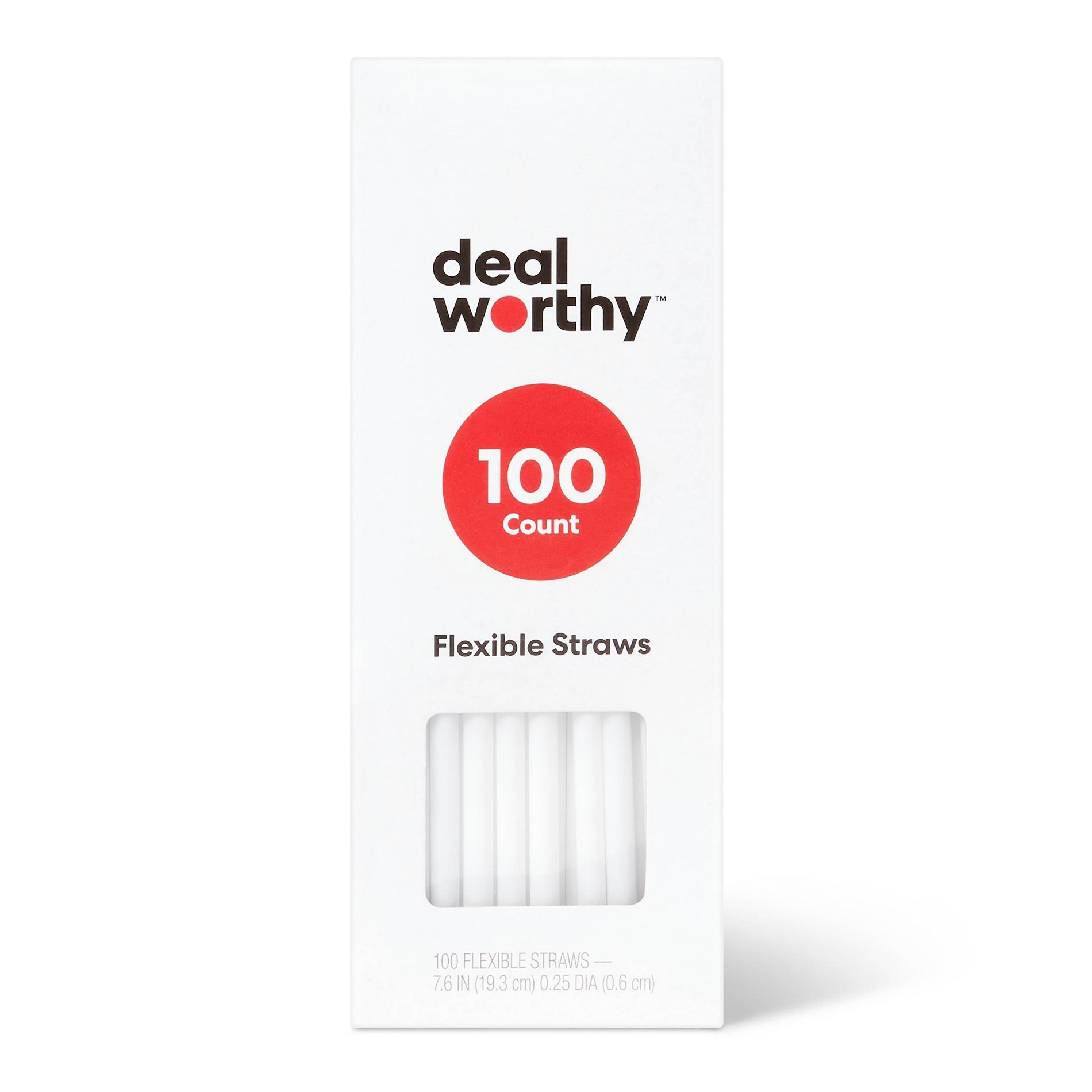 Plastic Flexible Straws - 100ct - Dealworthy™