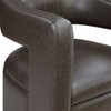 PAGED Swivel Accent Chair Faux Leather Upholstered Reading Chair with Barrel Back and Metal Swivel Base for Office - 4 of 4