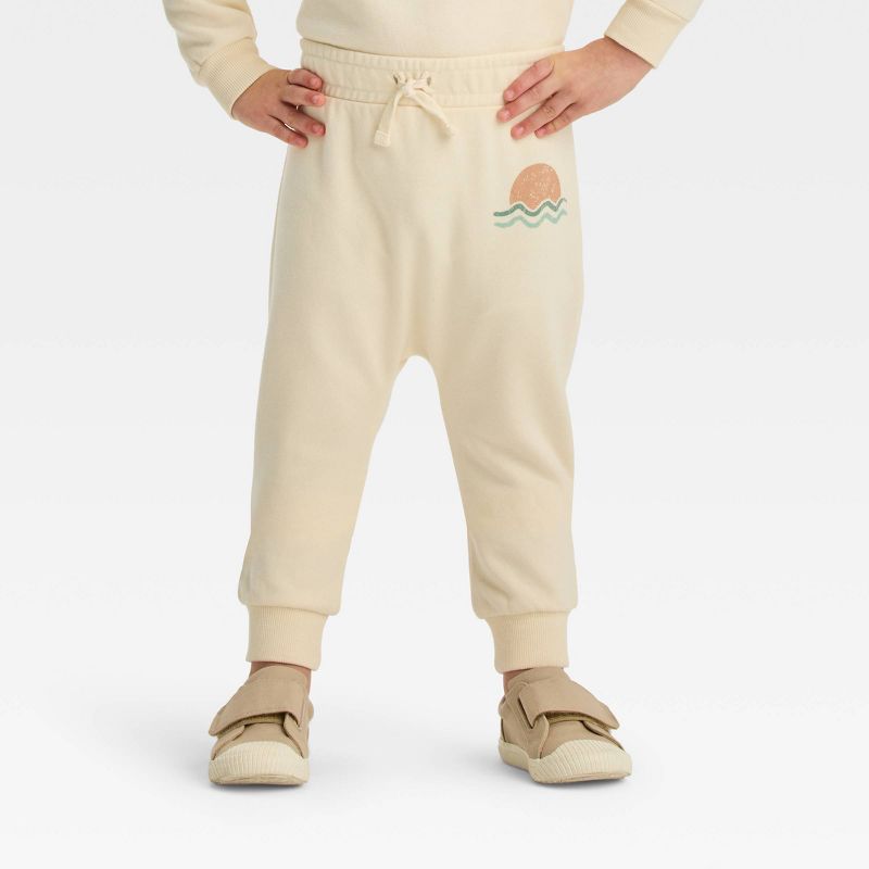 Grayson Mini Toddler Boys' French Terry Jogger Pants - Off-White, 1 of 6