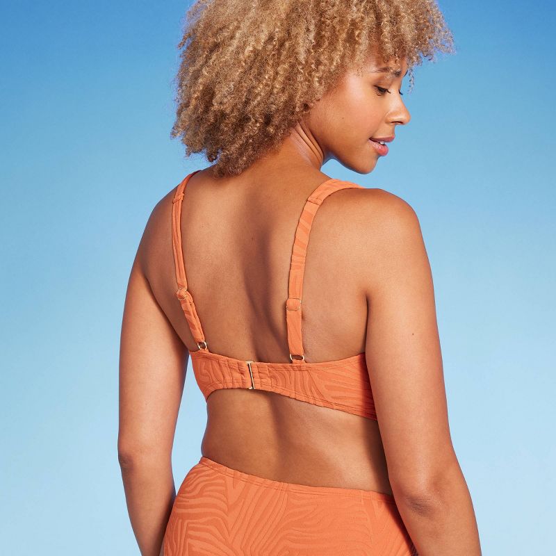 Women's Bandeau Jacquard Bikini Top - Shade & Shore™ Orange, 3 of 11