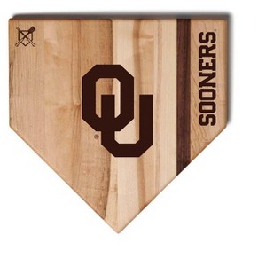 NCAA 12-Inch Wooden Home Plate Cutting Board, Oklahoma Sooners - 1 of 2
