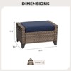 EAGLE PEAK 2 Piece Wicker Outdoor Ottoman, Patio Ottoman Foot Rest - 3 of 4