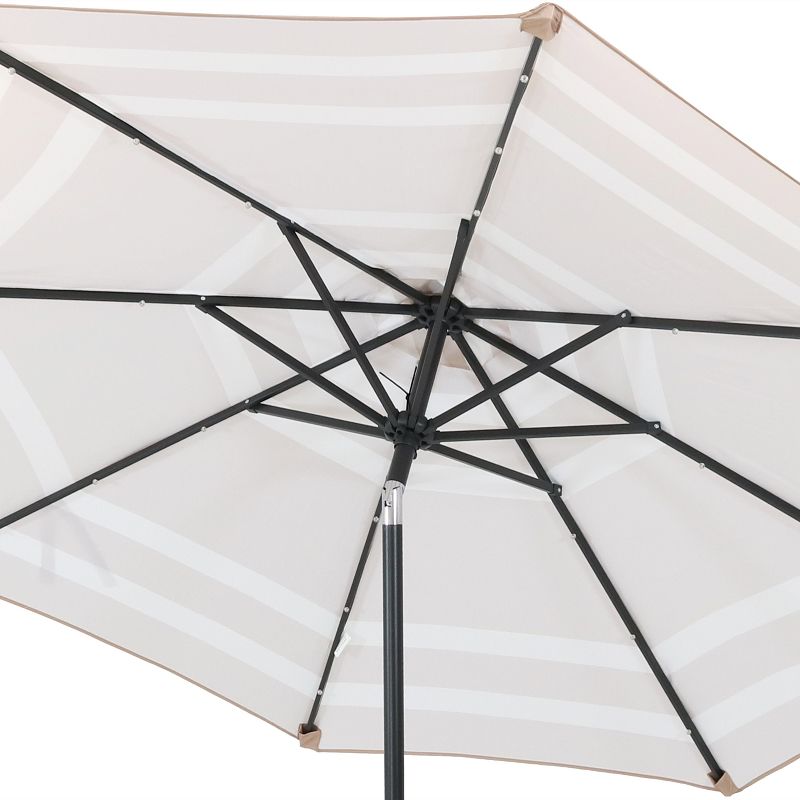 Sunnydaze Outdoor Aluminum Patio Umbrella with Solar LED Lights, Tilt, and Crank - 9', 5 of 13