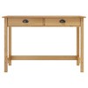 Console Table Honey Brown Solid Pine Wood Compact Drawers - 2 of 4
