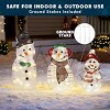 Joyfy 3 Pcs 2D Christmas Snowman Family Yard Light Decorations, Warm White Lights with Metal Stakes for Christmas Indoor Outdoor Garden Holiday Décor - 3 of 4