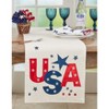 Saro Lifestyle Table Runner with USA Design, 14"x72", Beige - 3 of 3