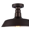 Chloe Lighting Friedrich Industrial-Style 1 Light Rubbed Bronze Semi-Flush Ceiling Fixture 14" Wide - 4 of 4
