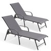 Crestlive Products Outdoor Lounger Aluminum Adjustable Chaise Lounge Chairs with Arms (Set of 2) - 2 of 4