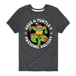 Boys' - Teenage Mutant Ninja Turtles - Have A Turtley Awesome Holiday Short Sleeve Graphic T-Shirt - 1 of 4