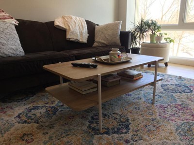 mandelin wood metal coffee table