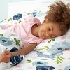 Sweet Jojo Designs Kids Twin Sheet Set Watercolor Floral Blue Pink and White 3pc - 2 of 3