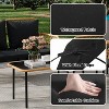 3-Piece Boho Outdoor Patio Furniture Set with Table, All-Weather Wicker Rattan Sectional Sofa with Cushions, Metal Frame - 4 of 4
