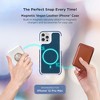 iHome Magnetic Vegan Leather Velo Case, Ultra Slim, Shock Absorbent, MagSafe Compatible for iPhone 12 Pro Max, Navy - 2 of 4