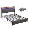 Queen Size Bed Frame with Storage Headboard and Charging Station - 3 of 4