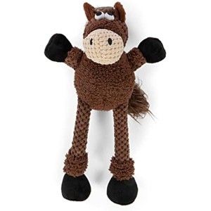 goDog Checkers Skinny Horse Squeaky Plush Dog Toy, Chew Guard Technology - Brown, Small - 1 of 1