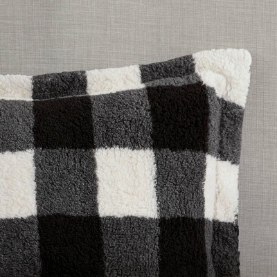 King Ivory and Black Buffalo Check Down Alternative Comforter Set