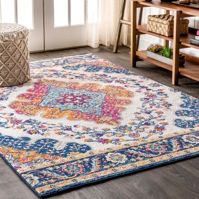 Photo 1 of ***USED - DIRTY - NO PACKAGING***
JONATHAN Y BMF106A-8 Bohemian FLAIR Boho Vintage Medallion Blue/Multi 8 ft. x 10 ft. Area-Rug, Vintage, Easy-Cleaning, for Bedroom, Kitchen, Living Room, Non Shedding