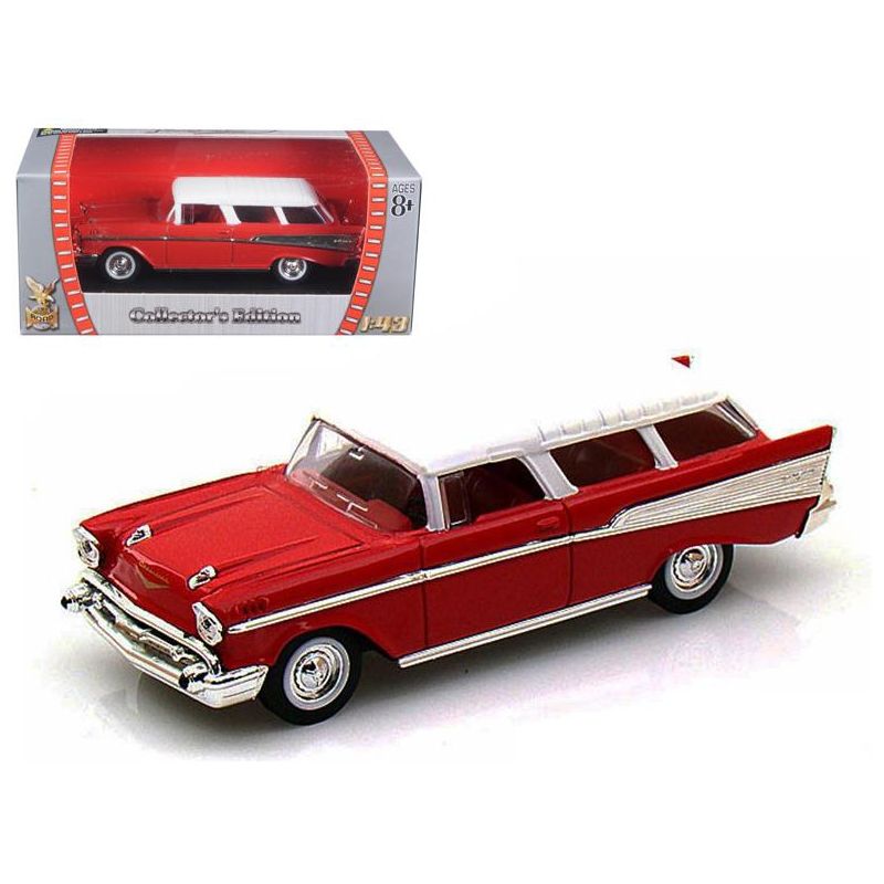 1957 Chevrolet Nomad Red with White Top 1/43 Diecast Model Car by Road Signature, 1 of 4