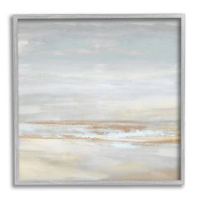 Stupell Industries Abstract Grey Landscape Painting Framed Giclee Art