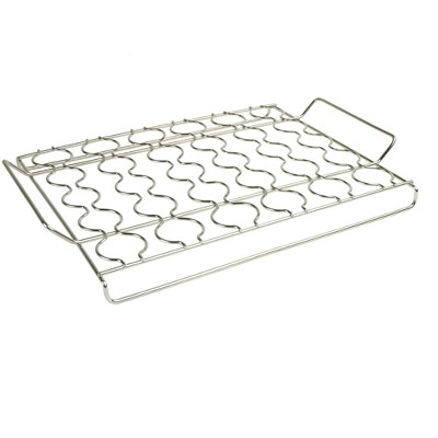 Steven Raichlen Oyster Basket with Handles, (11" x 15"), Stainless Steel Grill Rack, Raised Base for Airflow, Easy Caryring, Dishwasher Safe