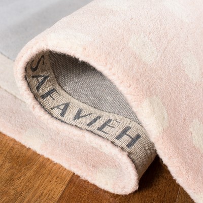 Ivory and Pink Hand-Tufted Wool Kids' 8' x 10' Rug