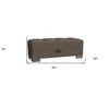 HomeRoots 50" Brown Upholstered Tufted Fabric Storage Ottoman - 3 of 4