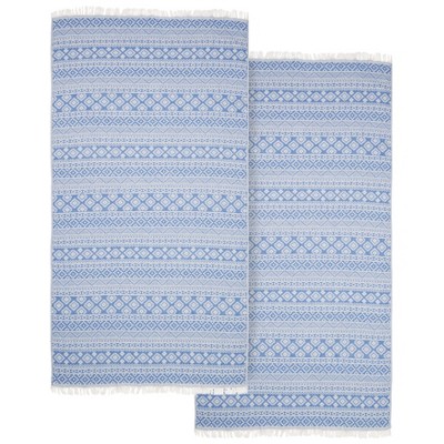 Set Of 2 Fun In Paradise Pestemal Beach/hand Towels Dark Blue - Linum Home  Textiles : Target