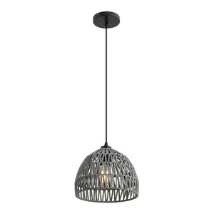 JONATHAN Y Campana Bohemian Modern Woven Rope/Iron LED Pendant - 1 of 4