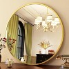 Round Mirror 30 Gold Wall Mirrors Vanity Mirror with Brushed Aluminum Alloy Frame Modern - 3 of 4