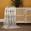 Parkland Collection,Neil Eclectic Beige 52" X 67" Woven Handloom Throw - 2 of 4