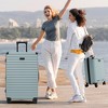 Whisen 5-Piece ABS Luggage Set with 3 Different Size Front Opening Suitcases and 2 Toiletry Bags, USB Port, Cup Holder, TSA Lock - 2 of 4