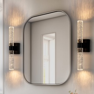 YANSUN 18 in. 2-Light Black Modern/Contemporary Glass Bubble LED Vanity Light Bar with 3CCT Function for Living Room (2-Pack) - 1 of 1