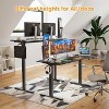 Infurnic Desks, Standing Desk with Splice Board, Adjustable Height Sit Stand Desk for Office or Home, Black, 24"*55"*27.5" - 2 of 4